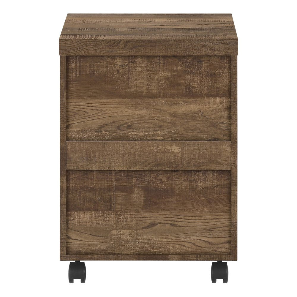25" Brown Particle Board and Wood Filing Cabinet With Drawers