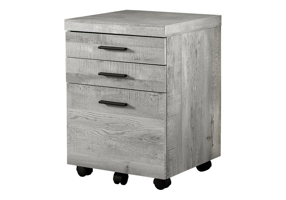 25" Brown Particle Board and Wood Filing Cabinet With Drawers