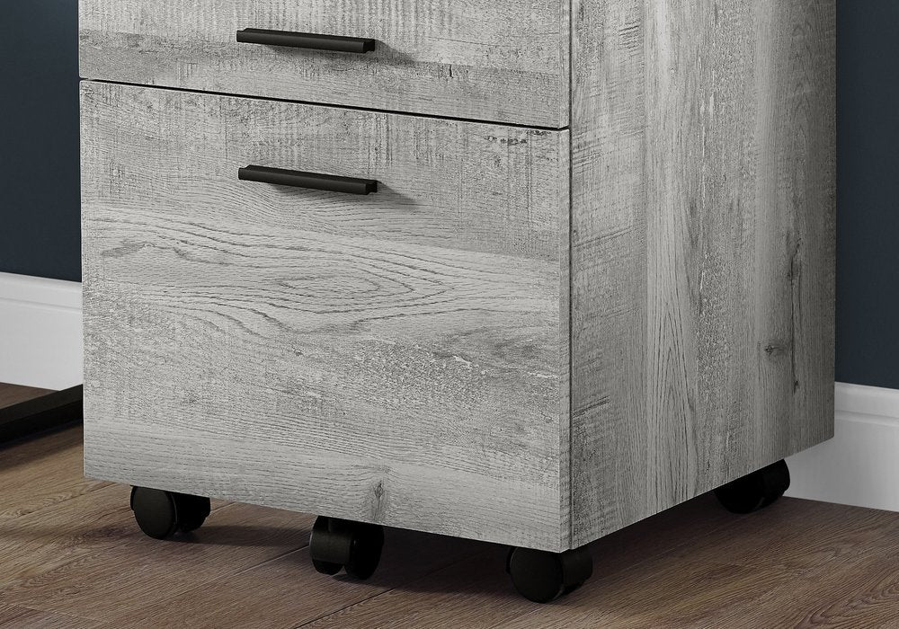 25" Brown Particle Board and Wood Filing Cabinet With Drawers