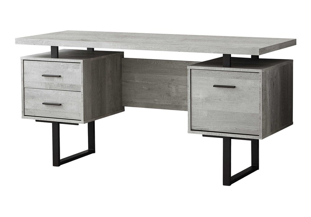 60" Brown and Black With Three Drawers