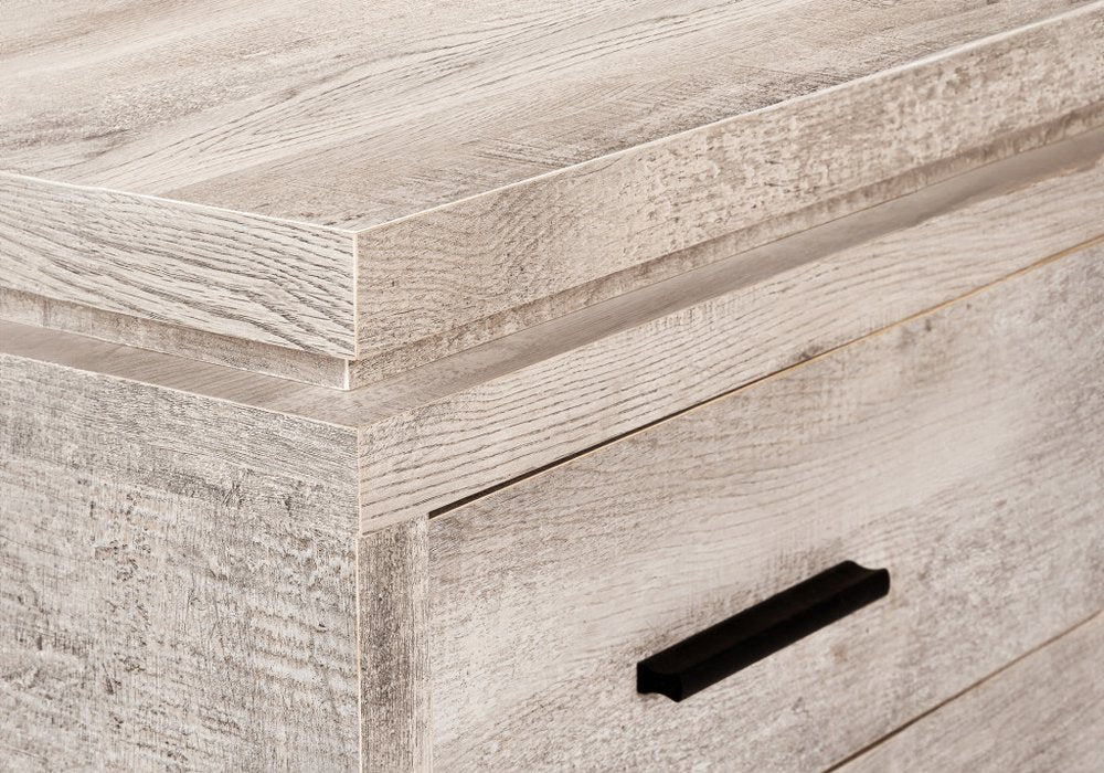 47" Gray L Shape Computer Desk With Three Drawers