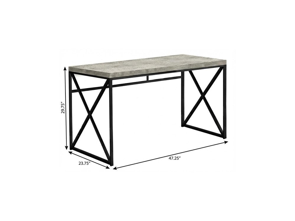 47" Gray and Black Computer Desk