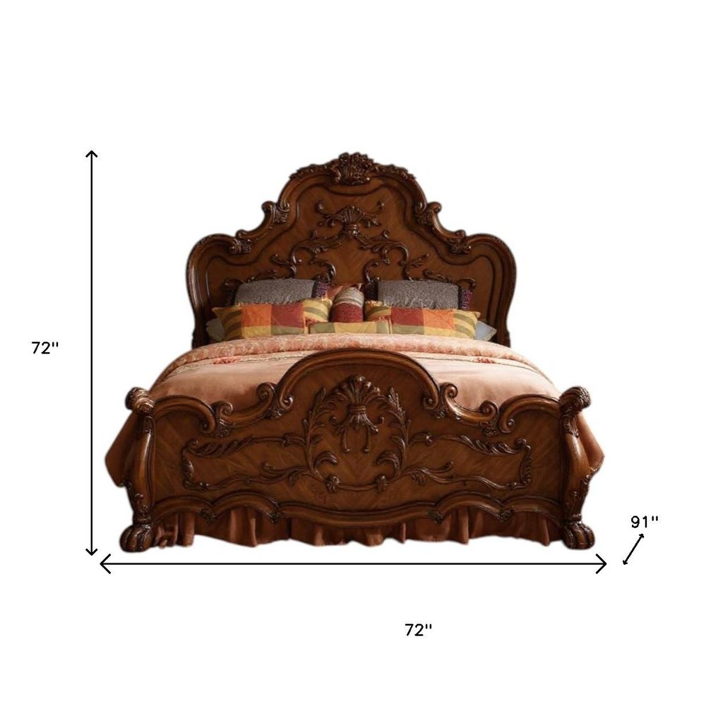 Brown Solid Wood Bed Frame