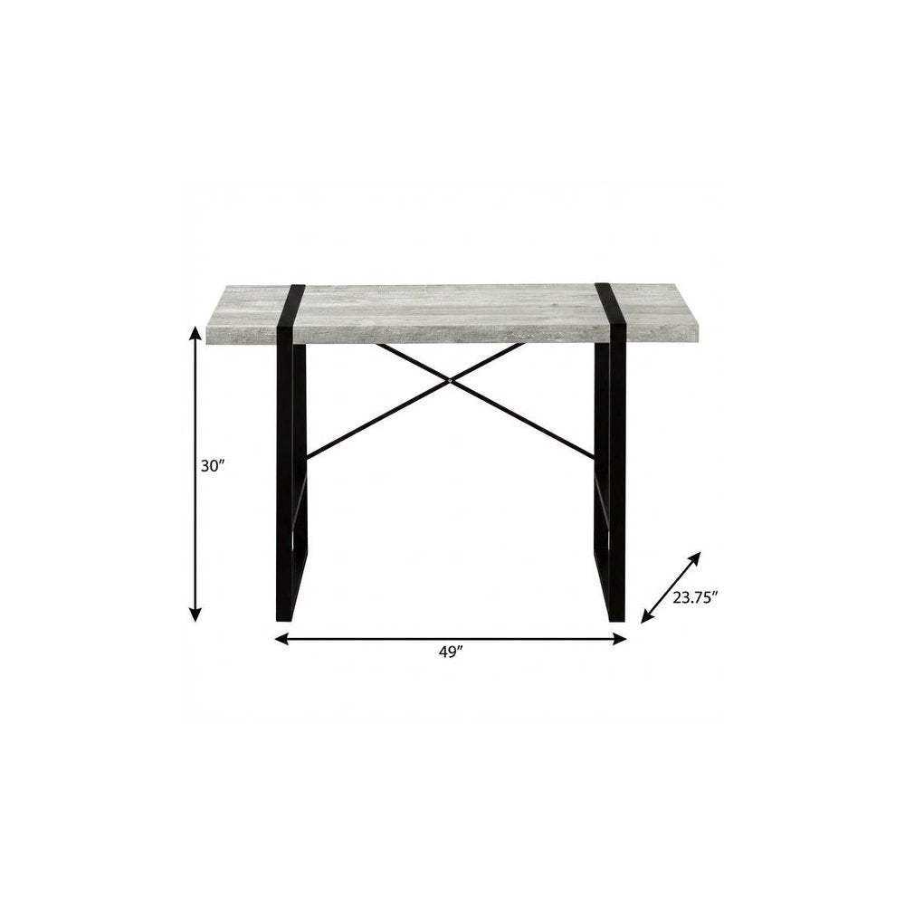 49" Gray and Black Computer Desk