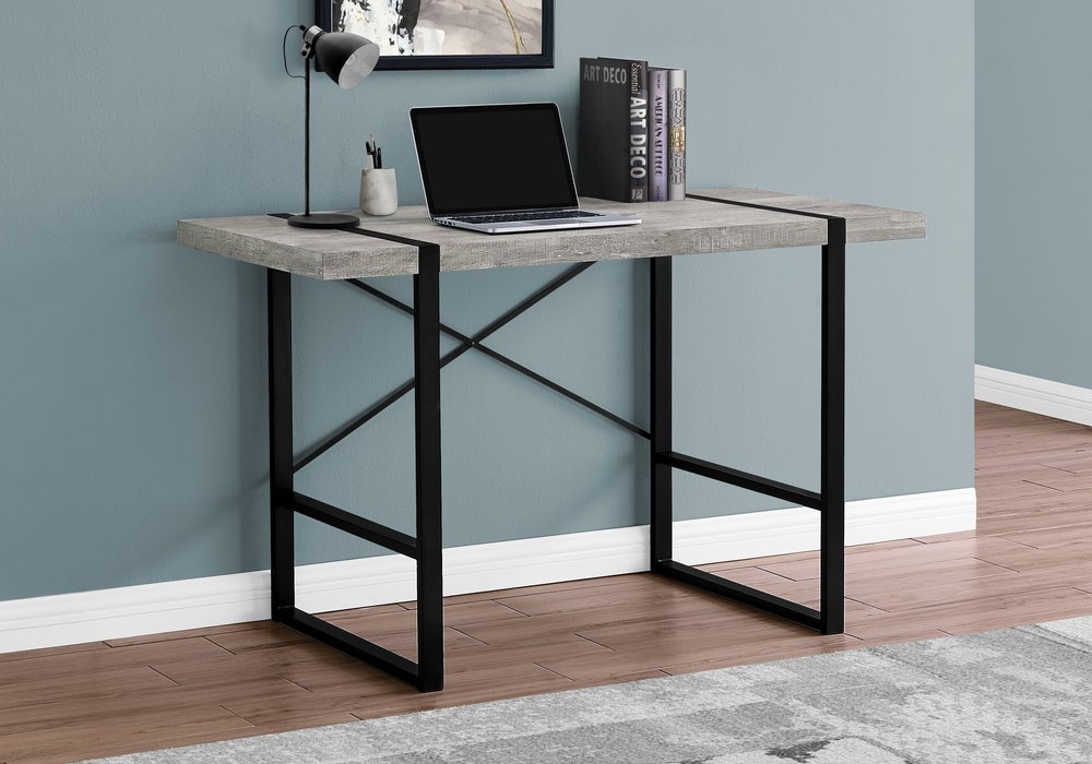 24" Gray and Black Computer Desk