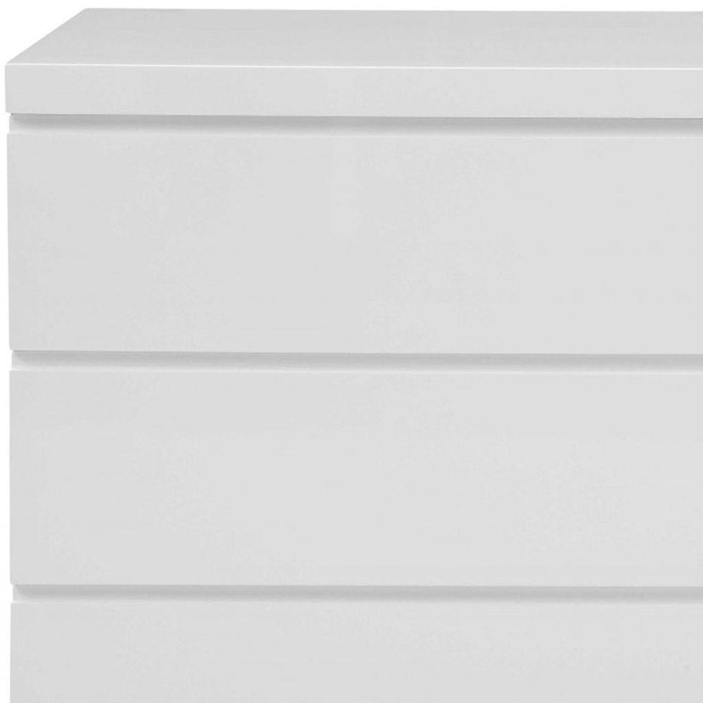 63" White Wood Six Drawer Double Dresser