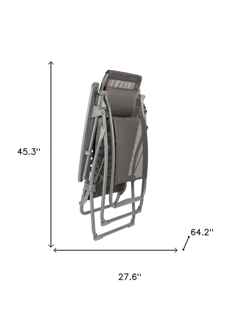 28" Graphite Metal Outdoor Zero Gravity Chair with Graphite Cushion