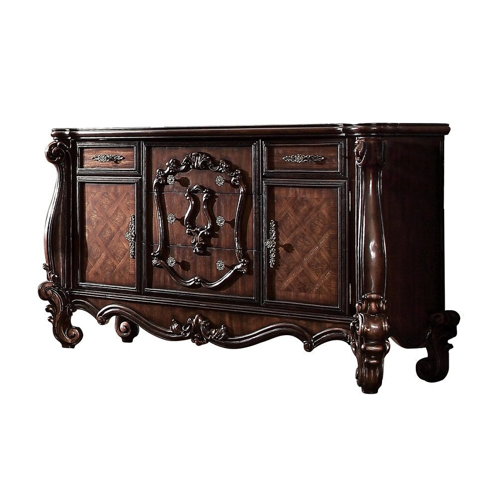 38" White Solid Wood Six Drawer Combo Dresser