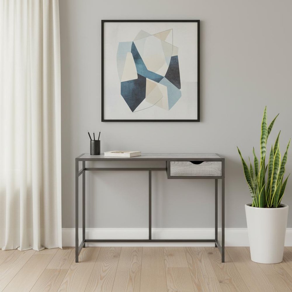 42" Gray and Dark Gray Computer Desk