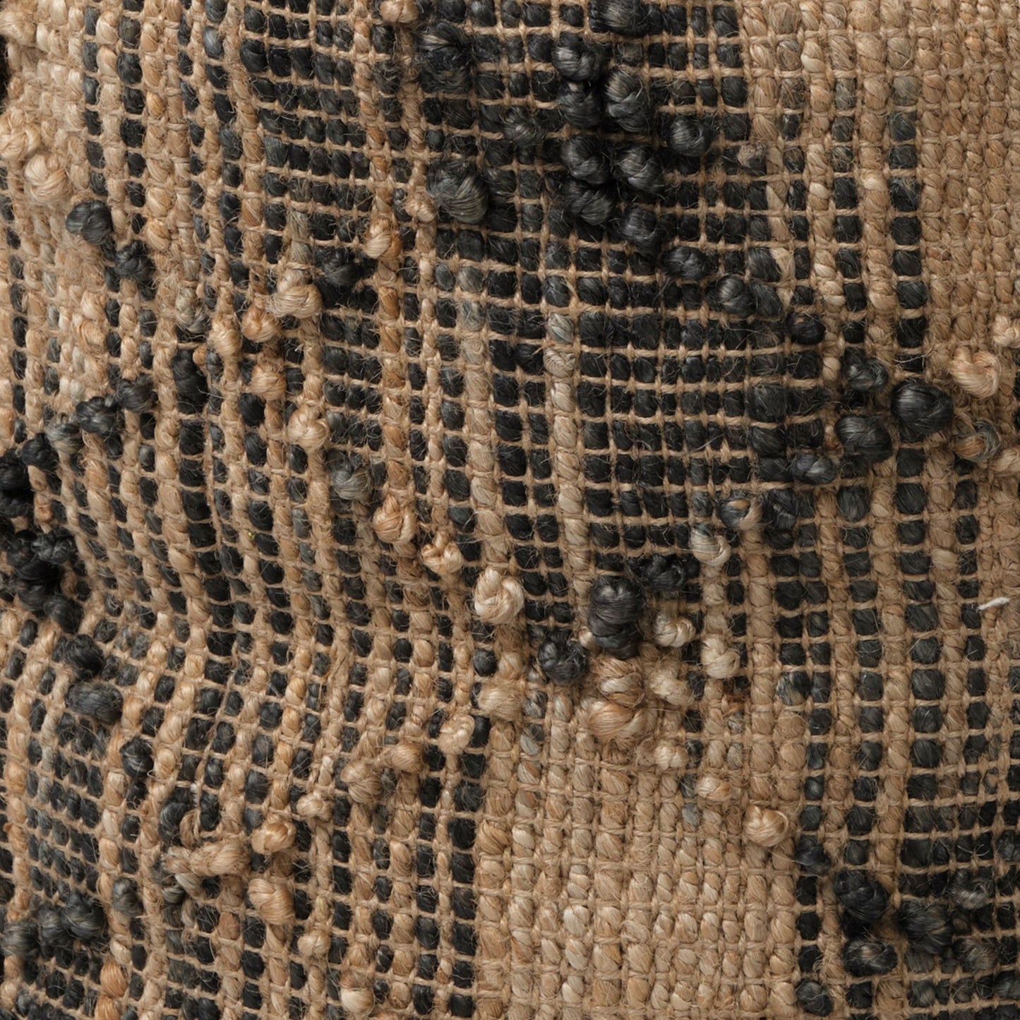 20" Jute Cylinder Geometric Pouf Ottoman