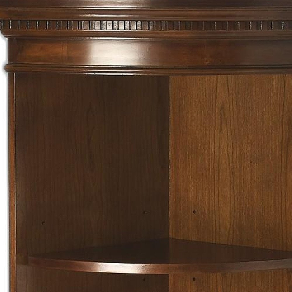 24" Brown Solid Wood Frame Standard Display Stand With Three Shelves