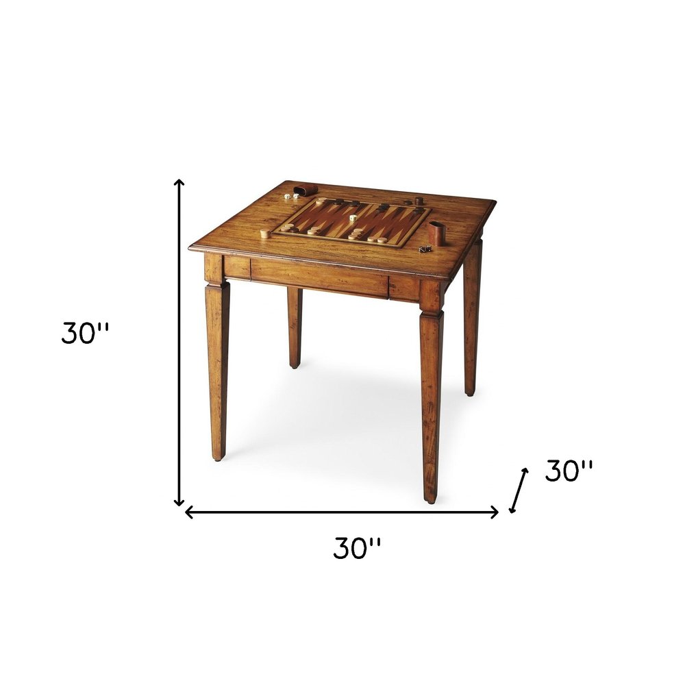 30" Brown and Dark Brown Wood Square Coffee Table With Drawer