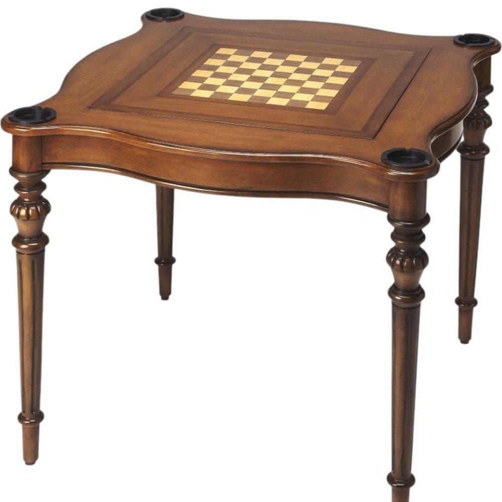 32" Brown Solid Wood Square Coffee Table