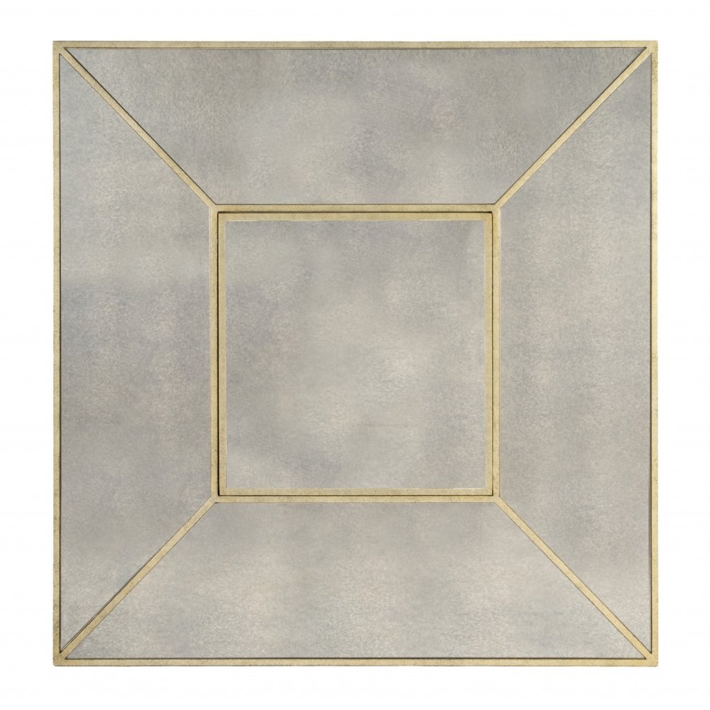 36" Brown and Silver Wood Coffee Table