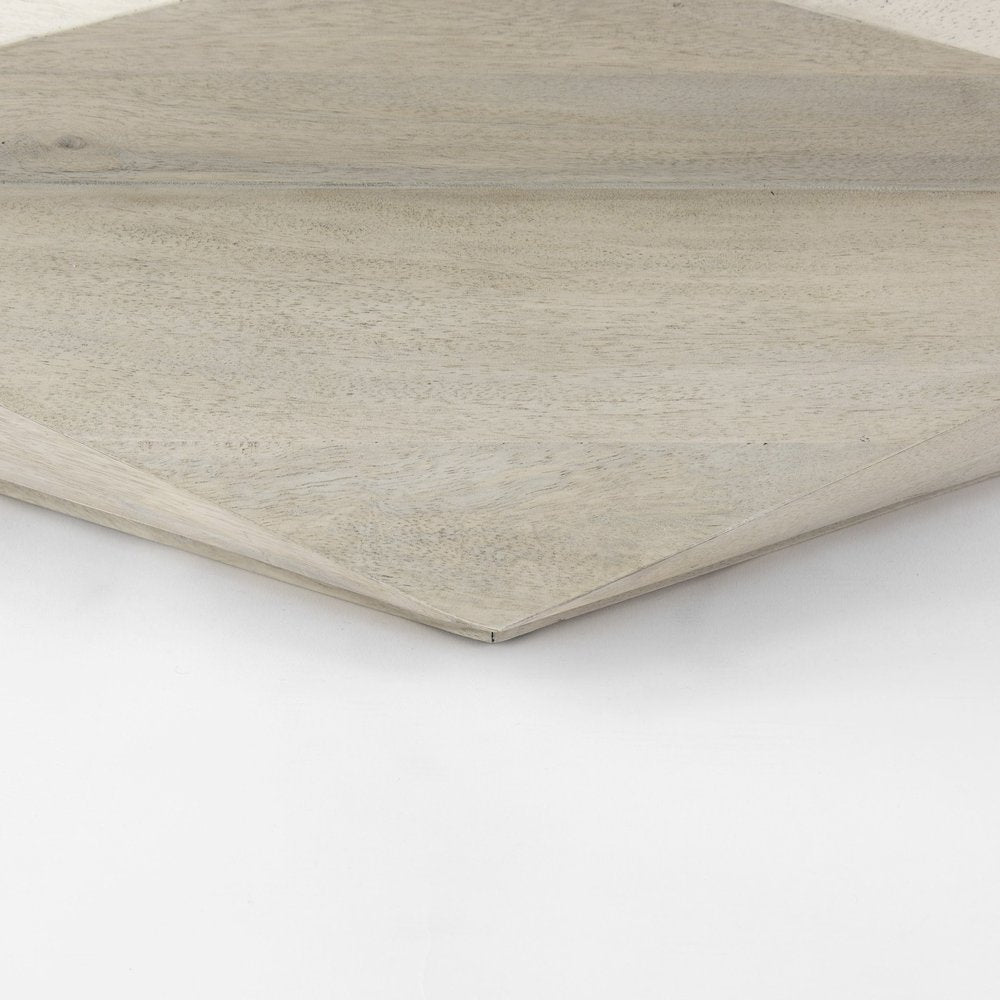 48" Natural Solid Wood Hexagon Lift Top Solid Coffee Table