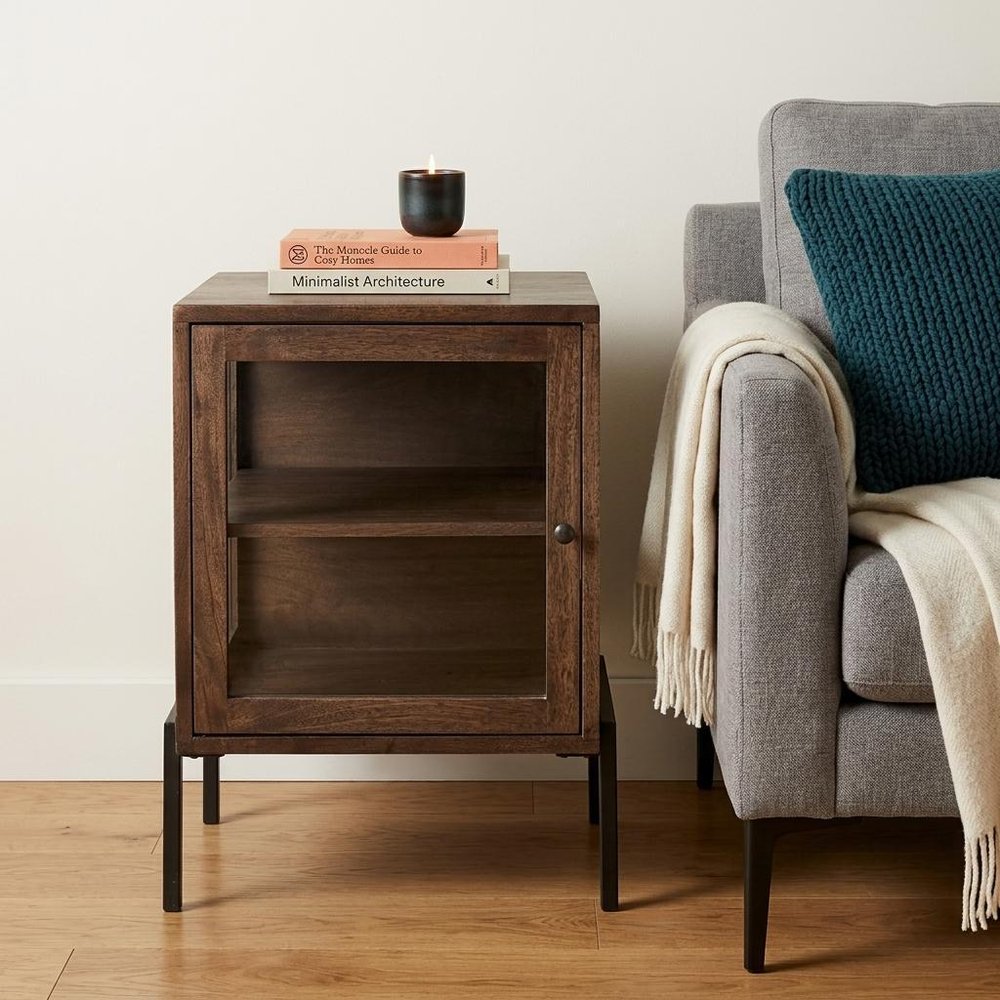 24" Brown Solid Wood Square End Table