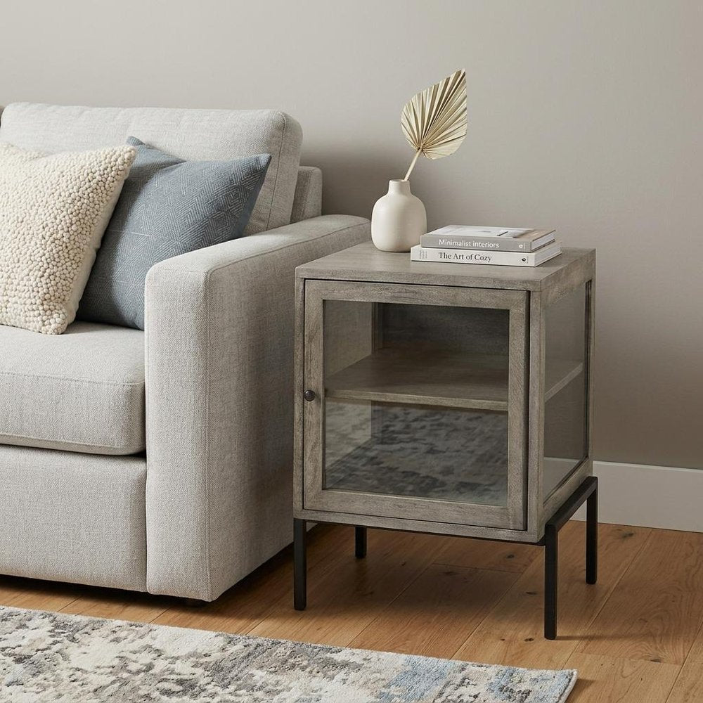 24" Brown Solid Wood Square End Table