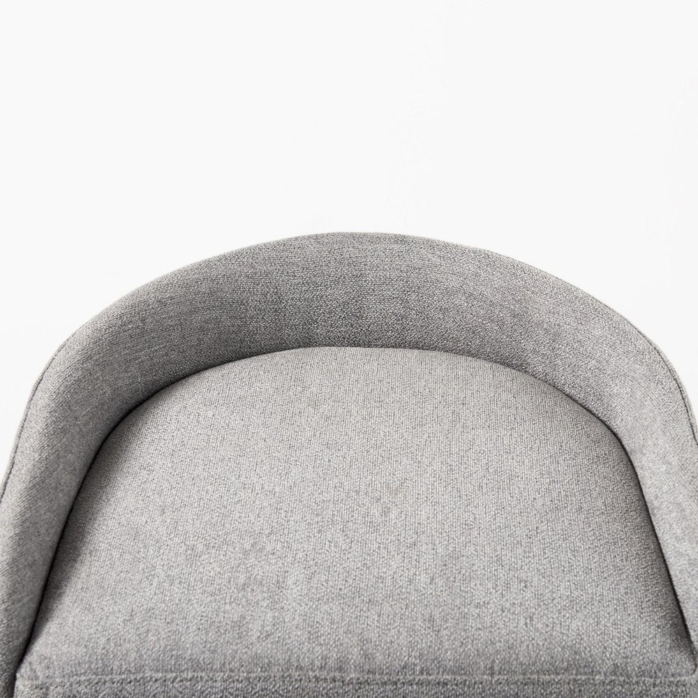 29" Gray and Black Fabric and Metal Low Back Bar Chair