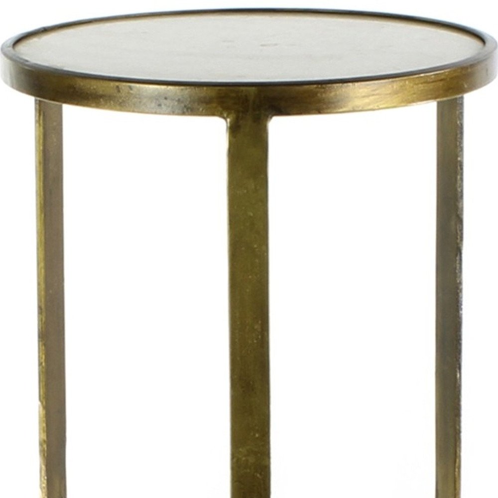 24" Brass Iron Square End Table