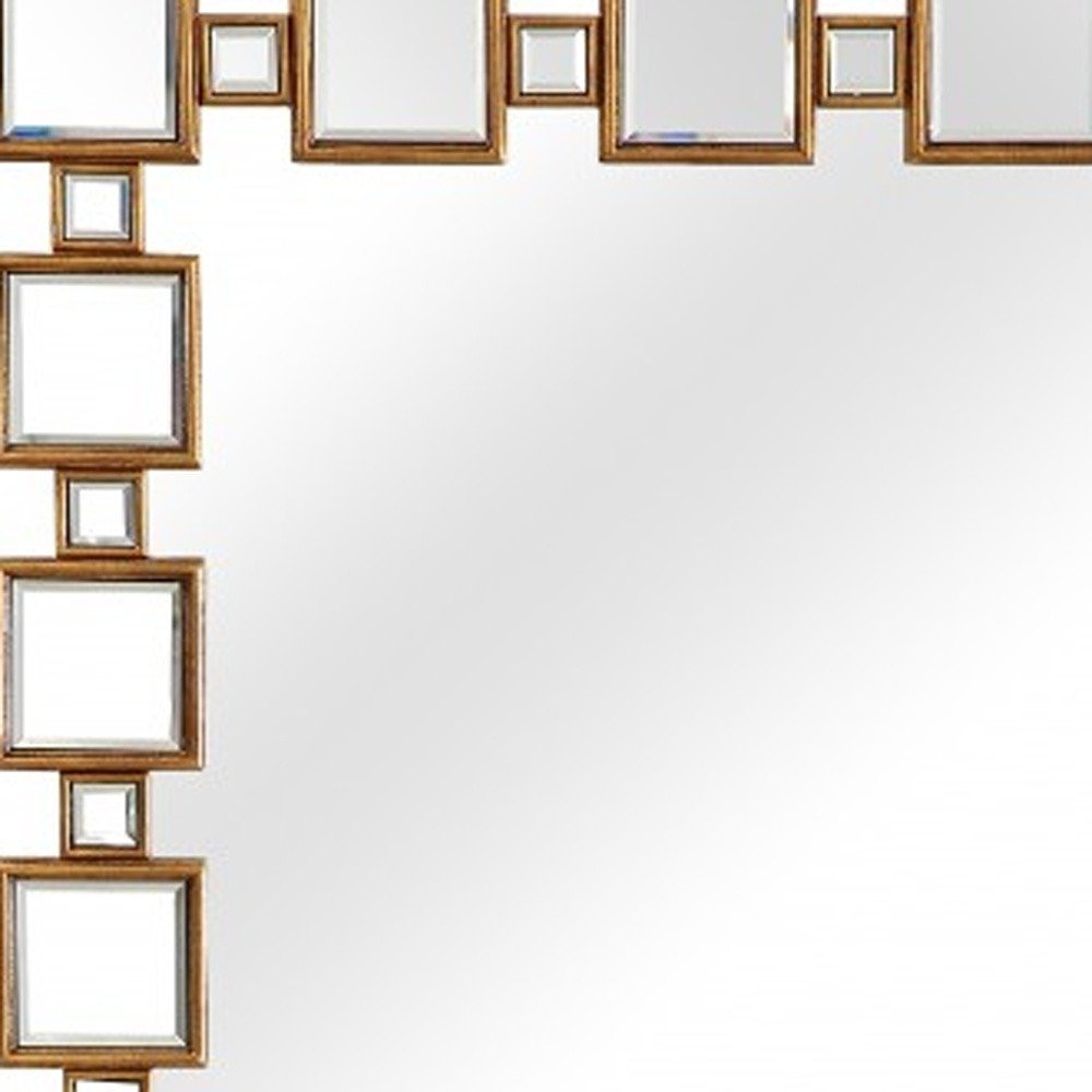 43" Gold And Silver Mirrored Glass Console Table