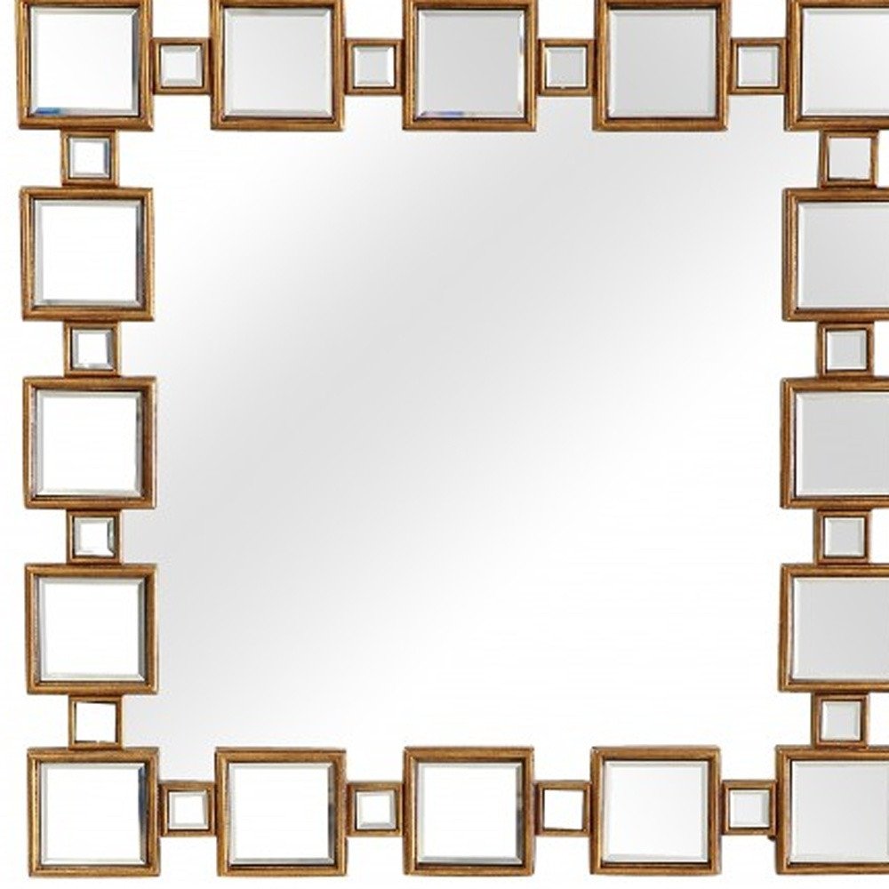 43" Gold And Silver Mirrored Glass Console Table