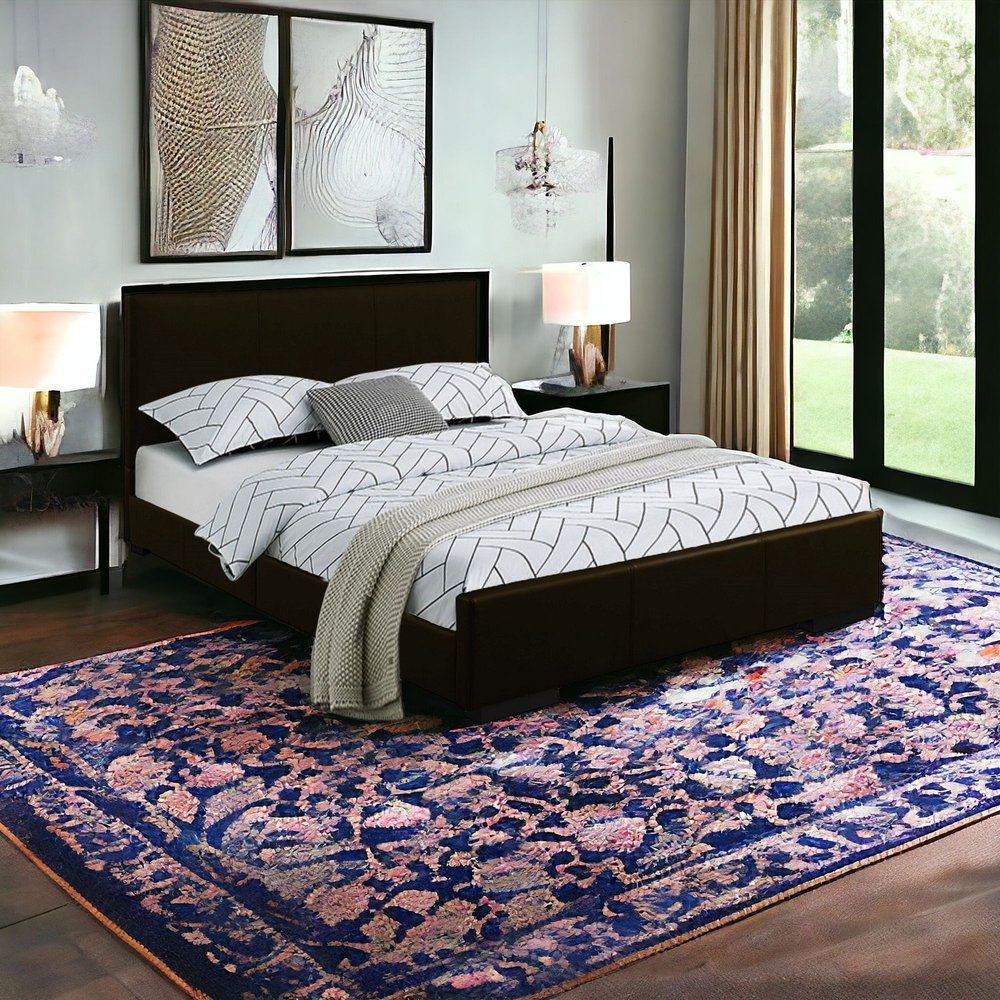 Black Faux Leather King Bed Frame