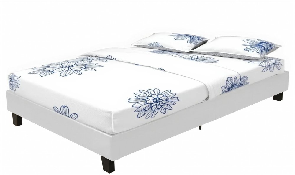 White Faux Leather Queen Bed Frame