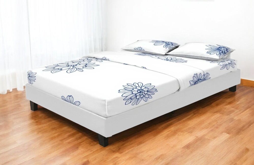 White Faux Leather Queen Bed Frame