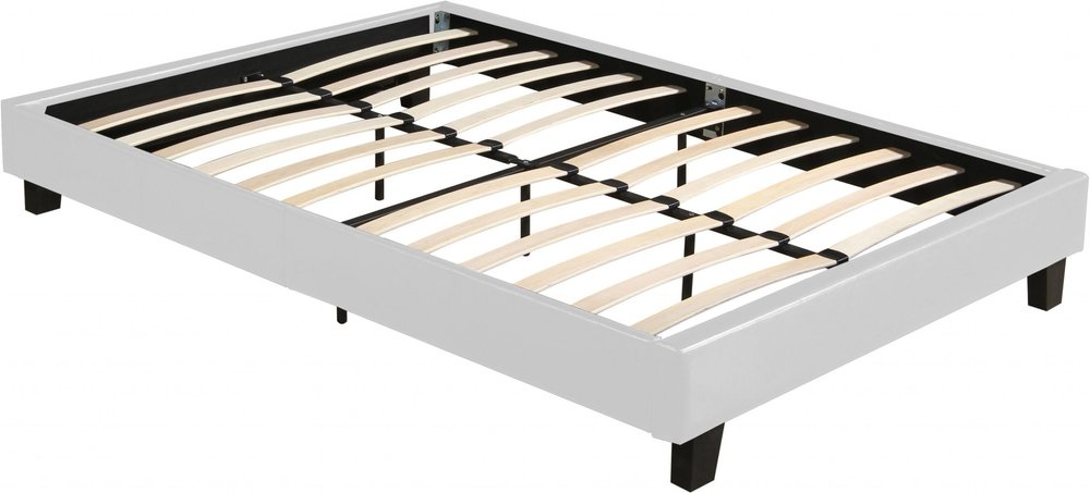 White Faux Leather Queen Bed Frame