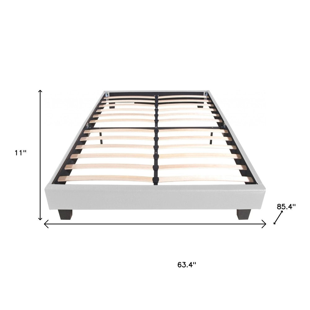 White Faux Leather Queen Bed Frame