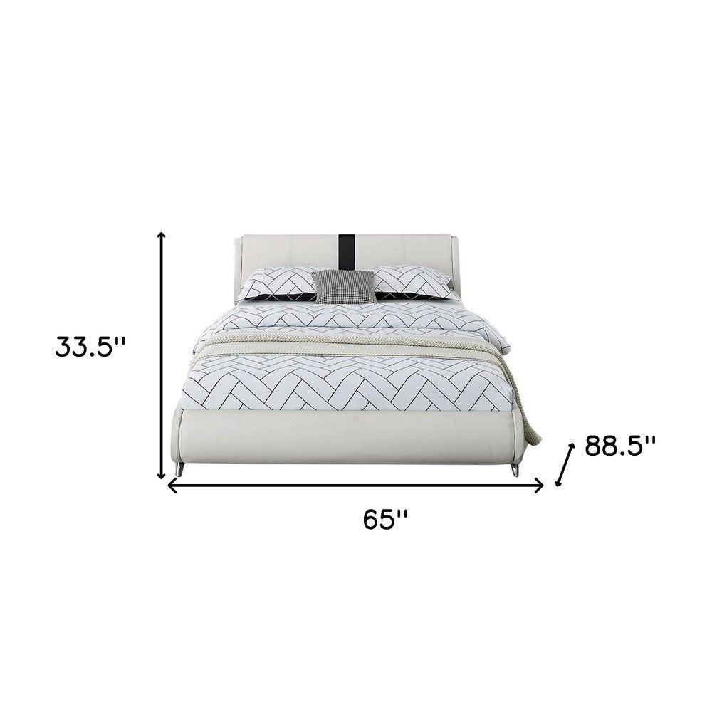 Black Faux Leather Queen Bed Frame