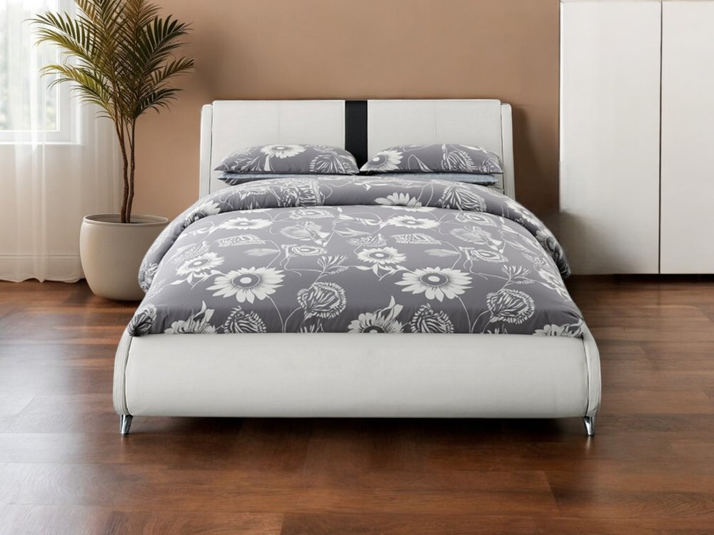 White Faux Leather Queen Bed Frame