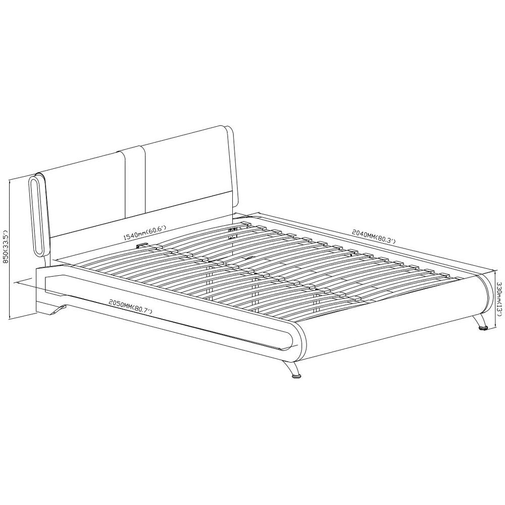 Black Faux Leather Queen Bed Frame
