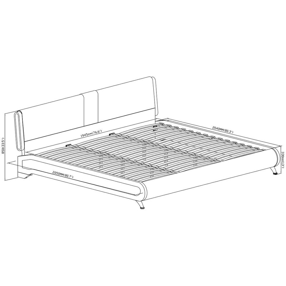 Black Faux Leather Queen Bed Frame