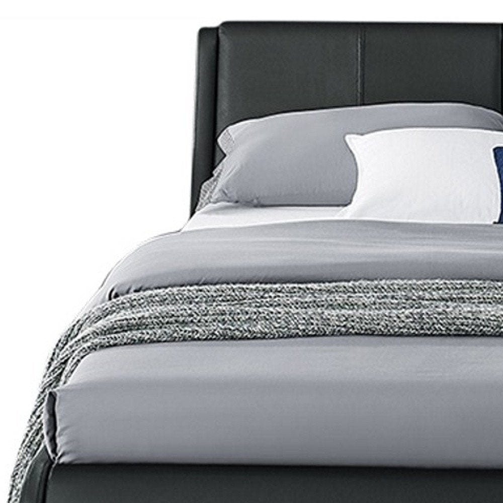 Black Faux Leather Queen Bed Frame