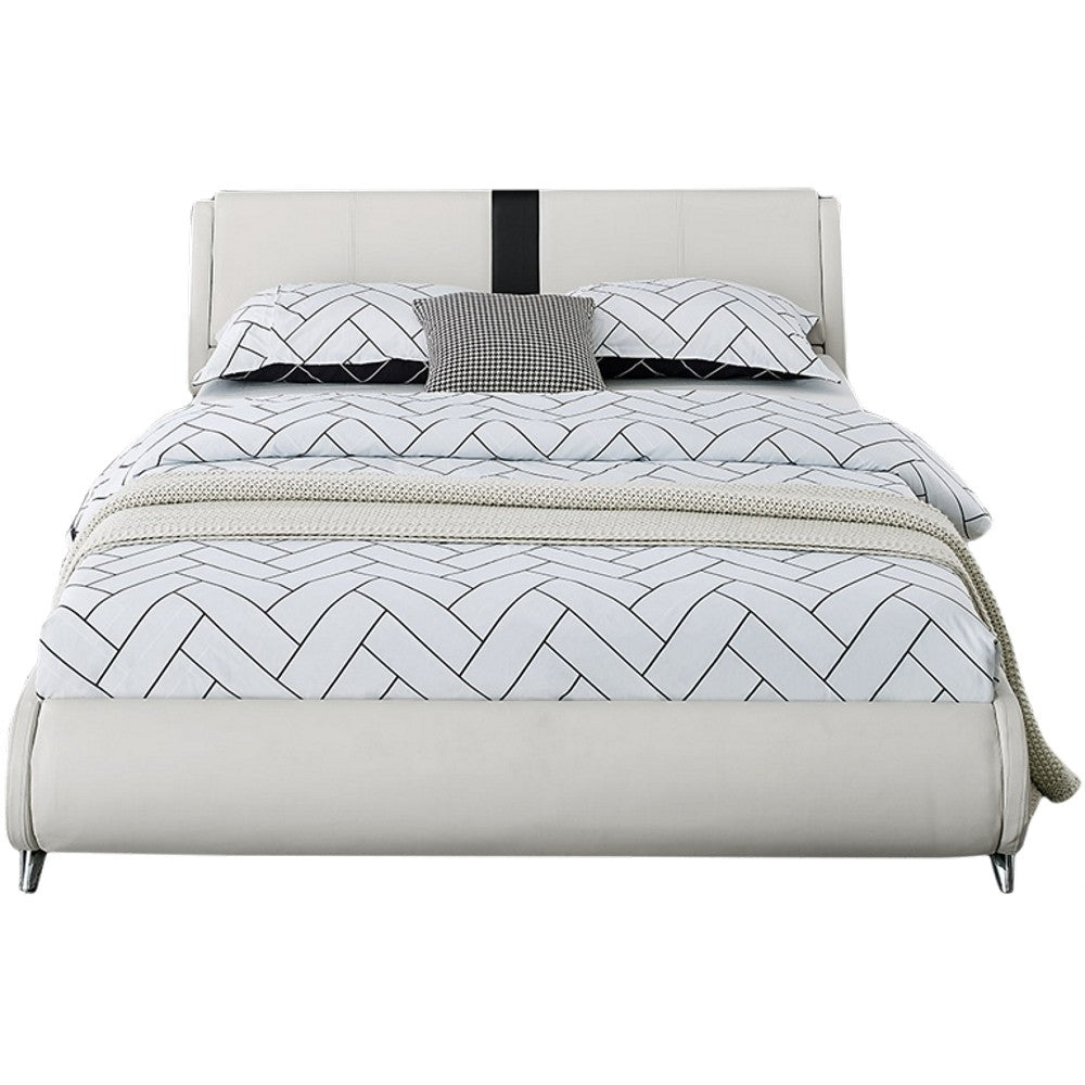 Black Wood And Linen Queen Bed Frame