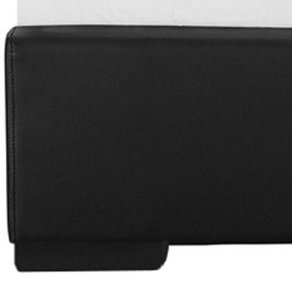 Beige Faux Leather Queen Bed Frame