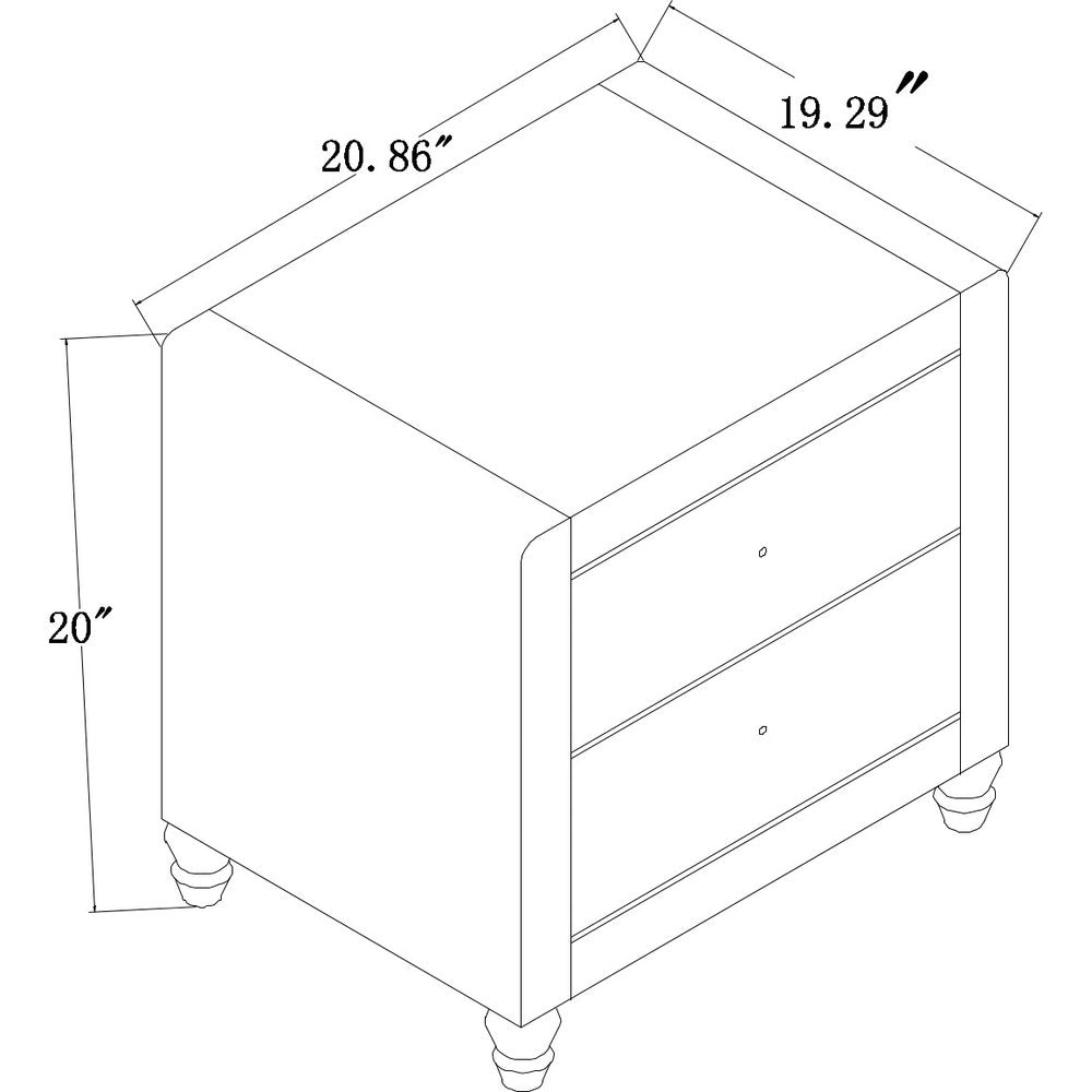 Beige Wood And Faux Leather Queen Bed Frame