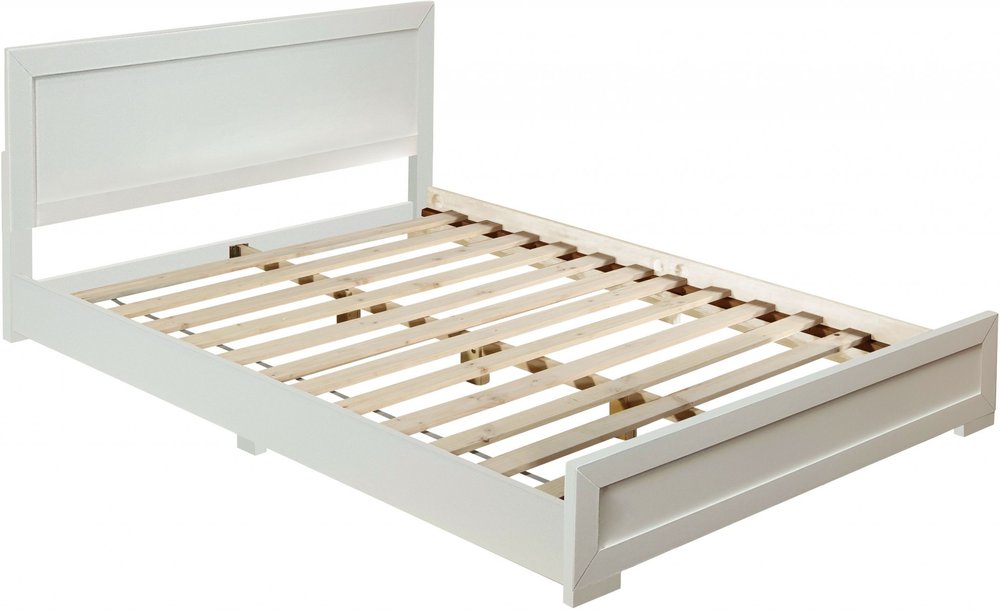 Black Inlaid Panels Solid Wood Queen Bed Frame