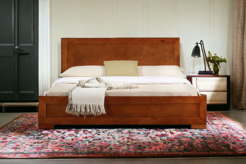Brown Wood Queen Bed Frame