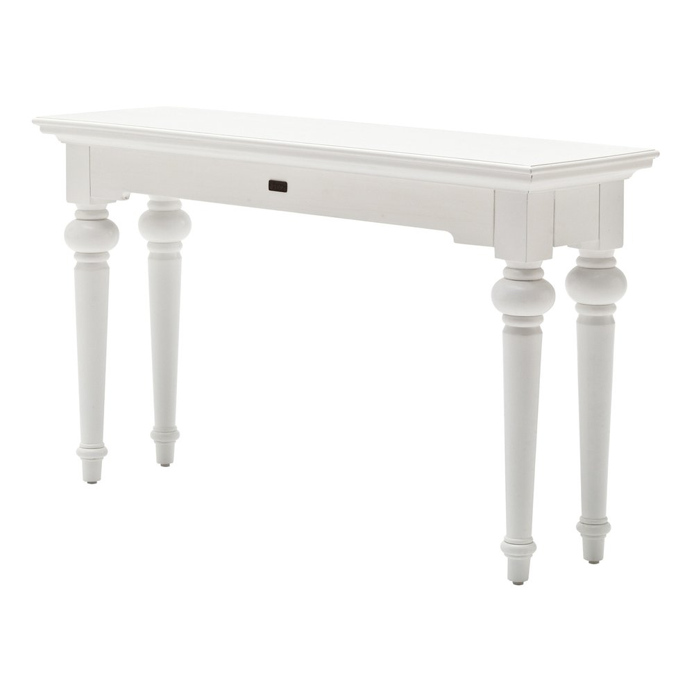 55" White Console Table With Storage