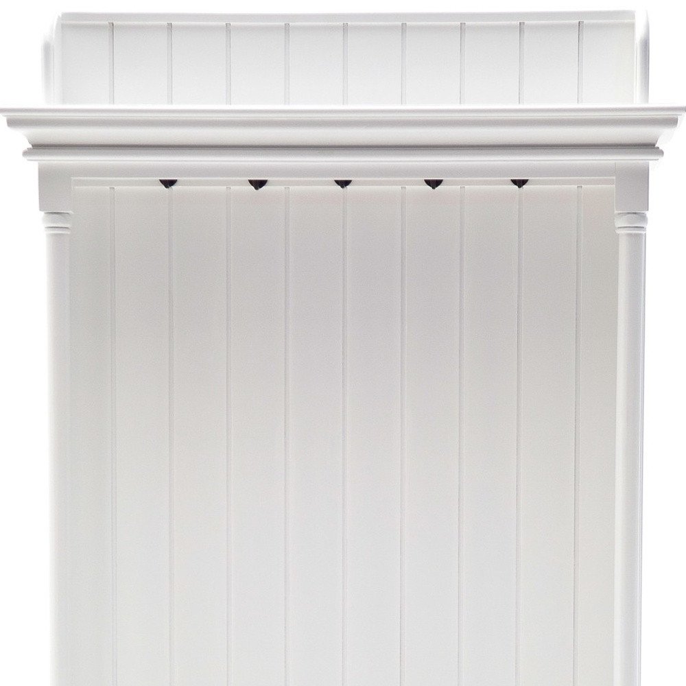 Classic White Hall Tree Coat Rack with Drawers