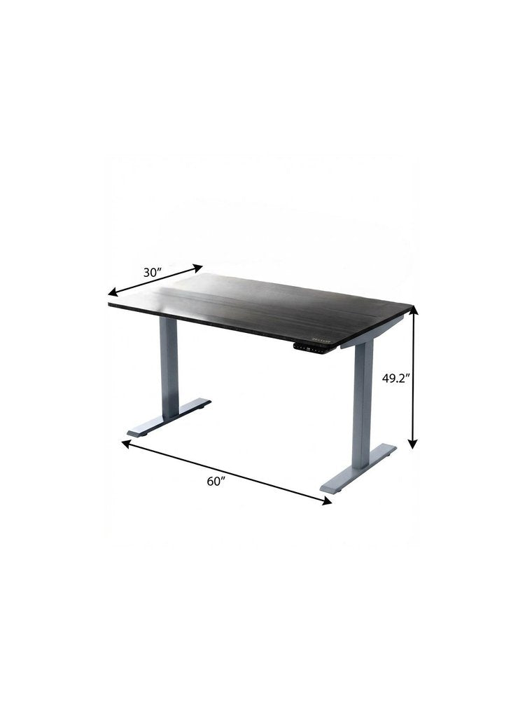 60" Adjustable Black and Gray Stainless Steel Standing Desk