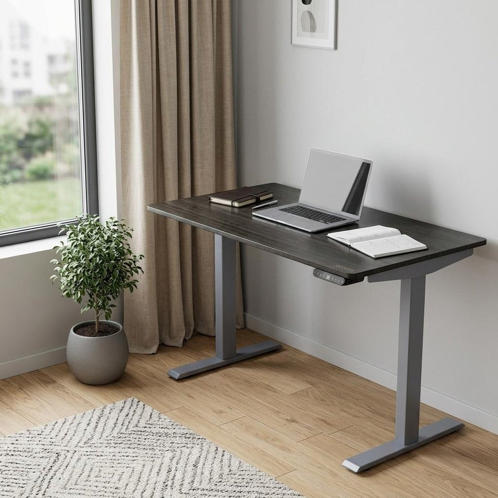 48" Adjustable Black and Gray Standing Desk