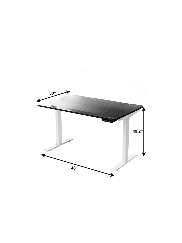 48" Adjustable Black and White Stainless Steel Computer Desk
