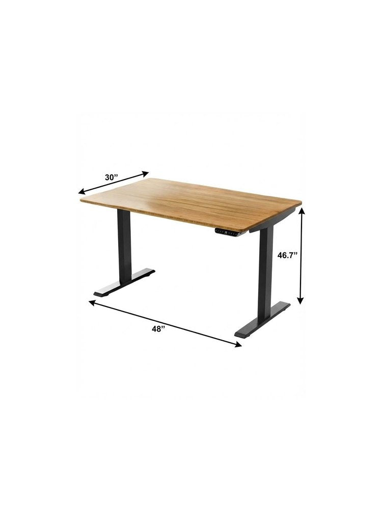 48" Adjustable Brown and Black Standing Desk