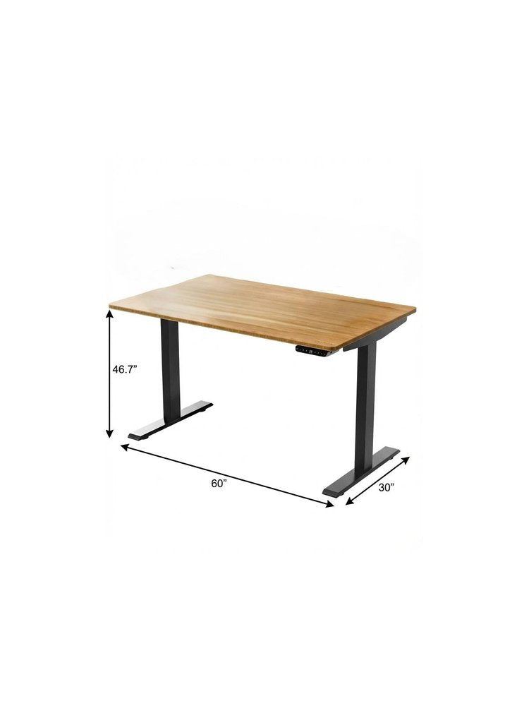 60" Adjustable Brown and Black Standing Desk