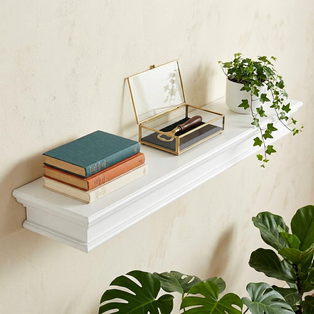 47" Classic White XL Floating Wall Shelf