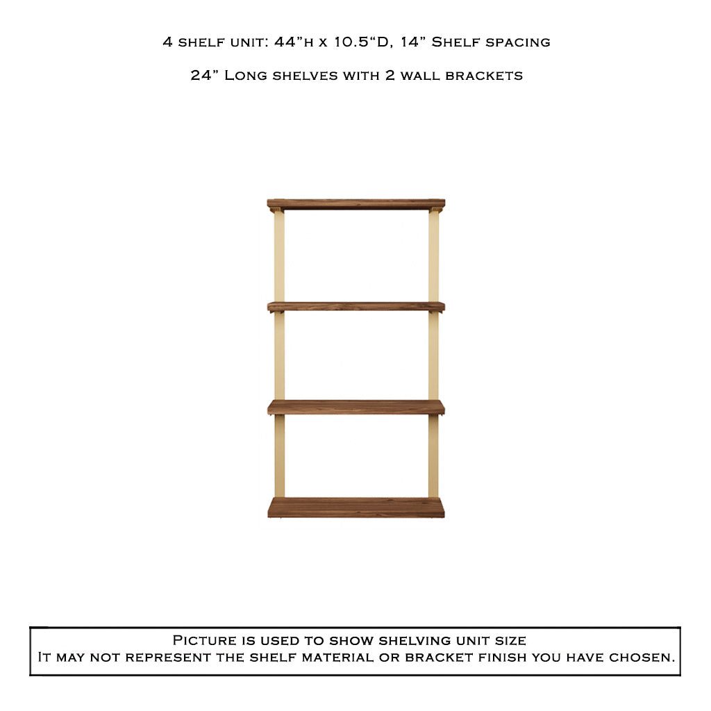 Wall Mount 4 Shelf Unit: 44" H