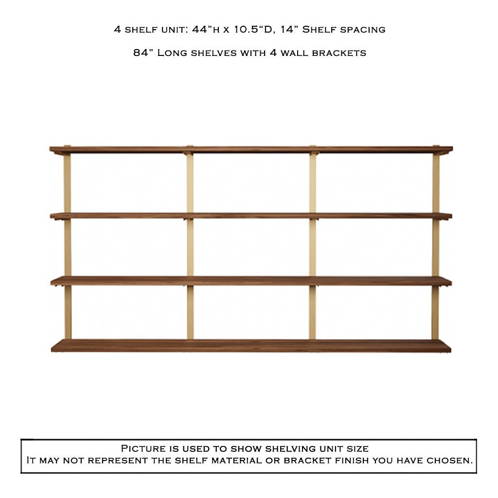 Wall Mount 4 Shelf Unit: 44" H